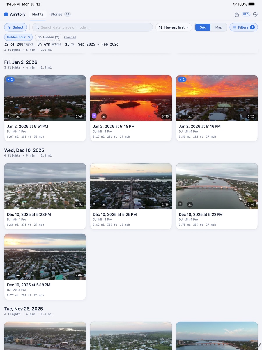 The AirStory library on iPad