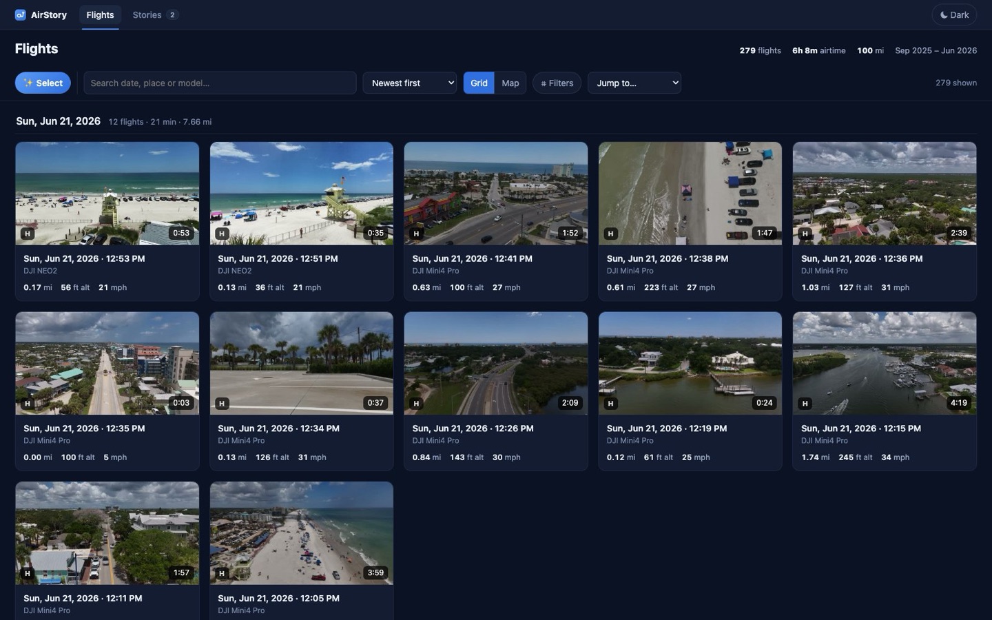The AirStory library in a web browser